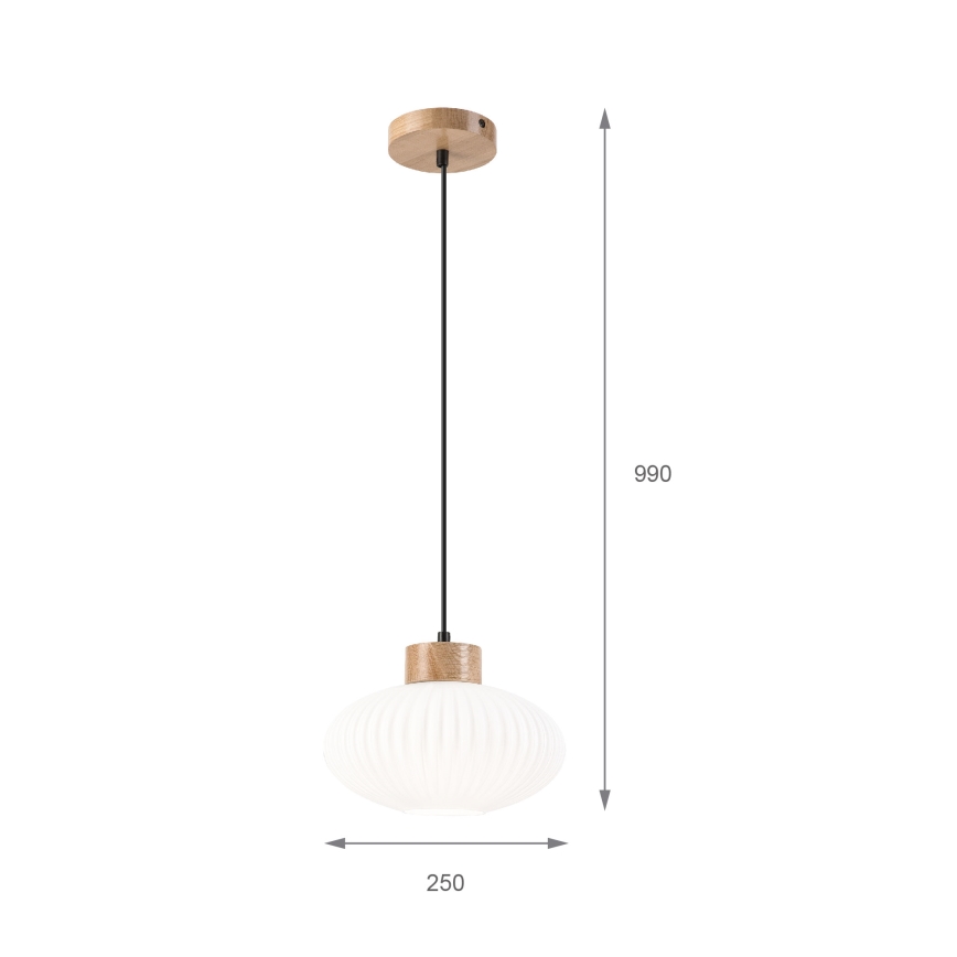 Suspension filaire HARMONY 1xE27/15W/230V d. 25 cm blanc/chêne