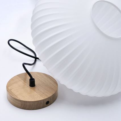 Suspension filaire HARMONY 1xE27/15W/230V d. 30 cm blanc/chêne
