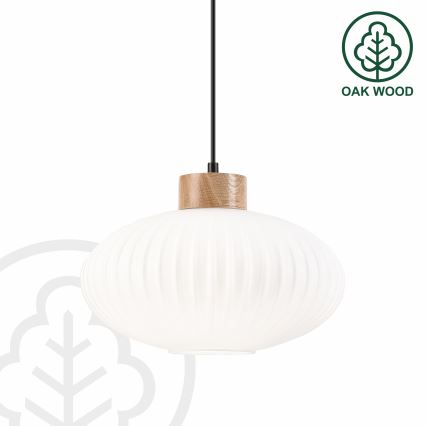 Suspension filaire HARMONY 1xE27/15W/230V d. 30 cm blanc/chêne