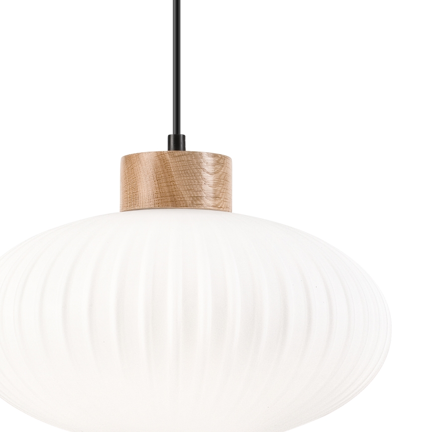 Suspension filaire HARMONY 1xE27/15W/230V d. 30 cm blanc/chêne