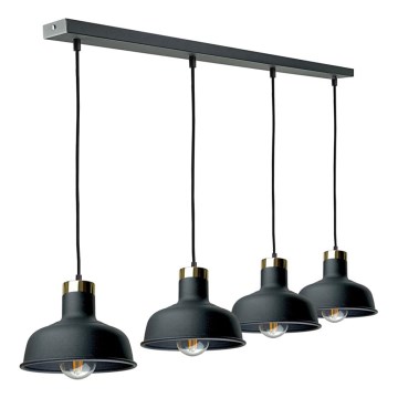 Suspension filaire HEBE 4xE27/60W/230V noir