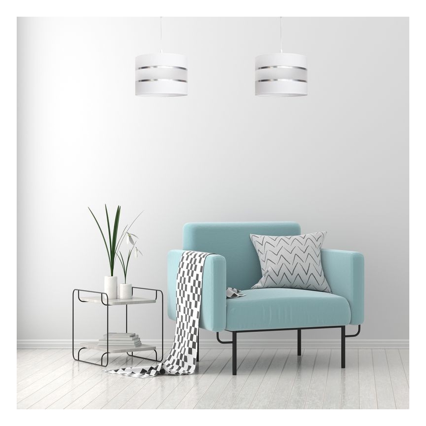 Suspension filaire HELEN 1xE27/15W/230V diam. 20 cm blanc