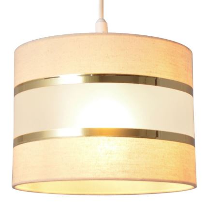 Suspension filaire HELEN 1xE27/15W/230V diam. 20 cm crème/doré