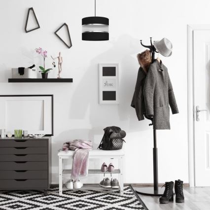 Suspension filaire HELEN 1xE27/15W/230V diam. 20 cm noir/argent