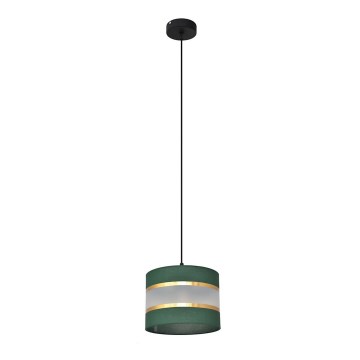 Suspension filaire HELEN 1xE27/15W/230V diam. 20 cm vert/doré