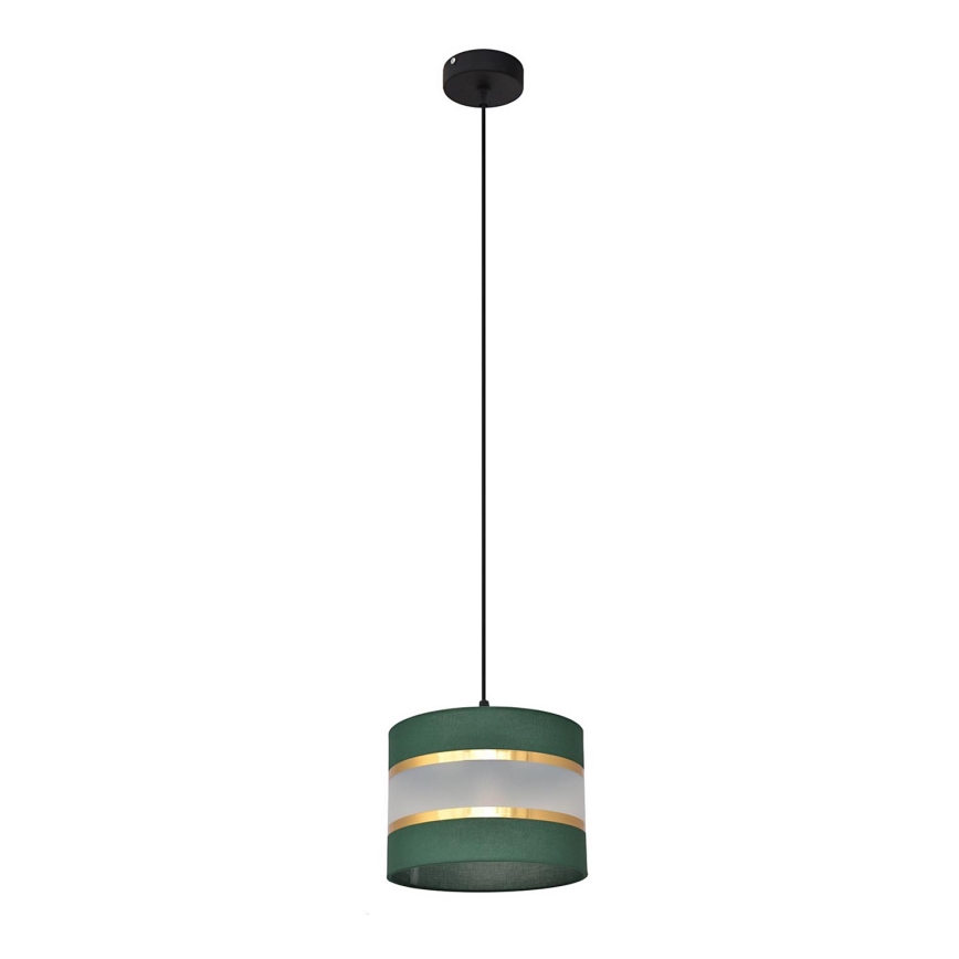 Suspension filaire HELEN 1xE27/15W/230V diam. 20 cm vert/doré