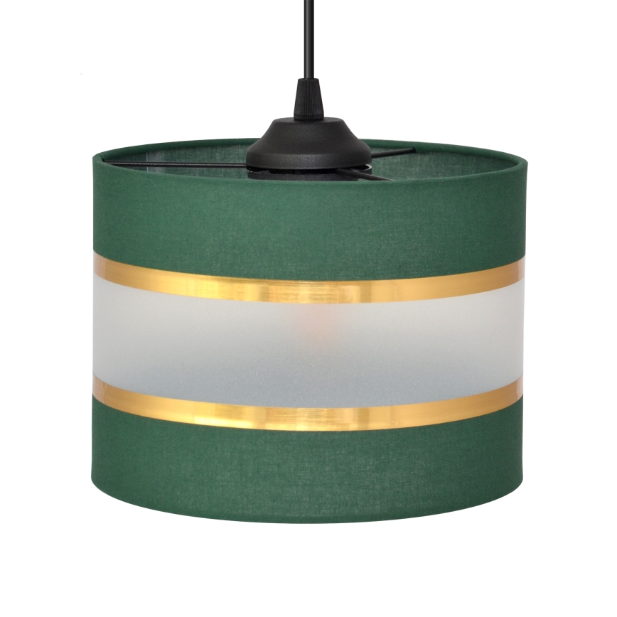 Suspension filaire HELEN 1xE27/15W/230V diam. 20 cm vert/doré