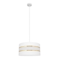 Suspension filaire HELEN 1xE27/15W/230V diam. 40 cm blanc/doré