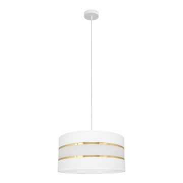 Suspension filaire HELEN 1xE27/15W/230V diam. 40 cm blanc/doré