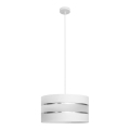 Suspension filaire HELEN 1xE27/15W/230V diam. 40 cm blanc