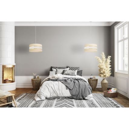 Suspension filaire HELEN 1xE27/15W/230V diam. 40 cm crème/doré