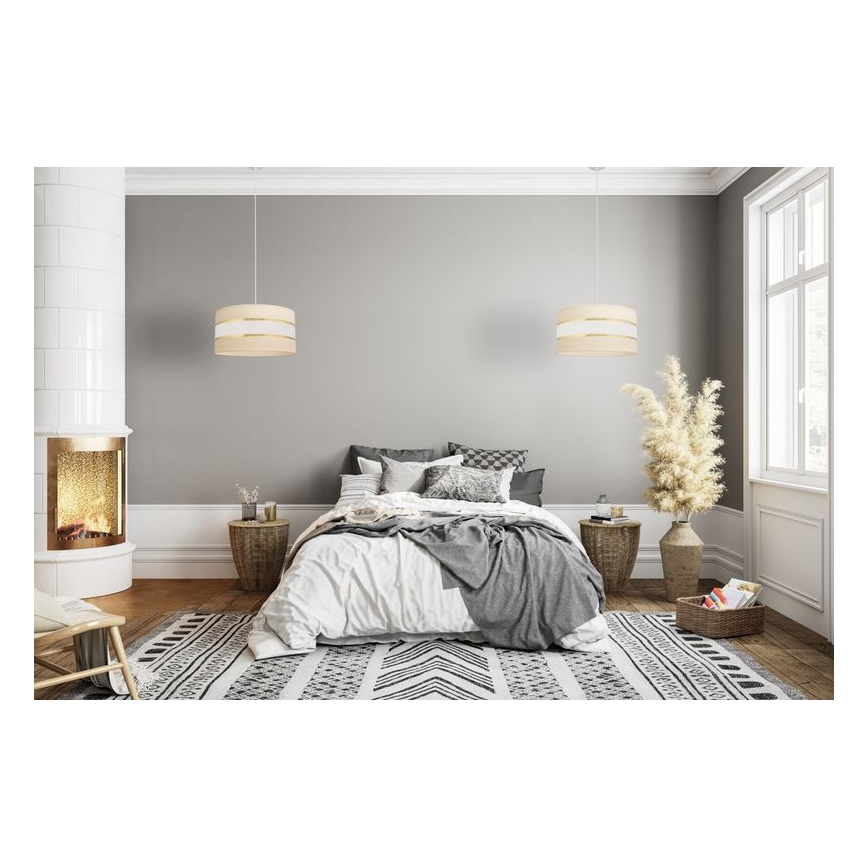 Suspension filaire HELEN 1xE27/15W/230V diam. 40 cm crème/doré