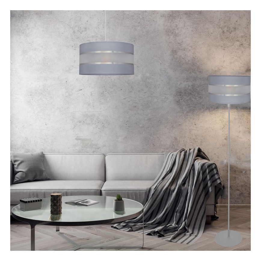 Suspension filaire HELEN 1xE27/15W/230V diam. 40 cm gris/argent