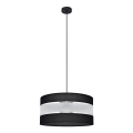 Suspension filaire HELEN 1xE27/15W/230V diam. 40 cm noir/argent