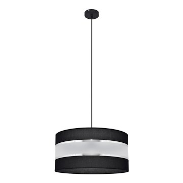 Suspension filaire HELEN 1xE27/15W/230V diam. 40 cm noir/argent