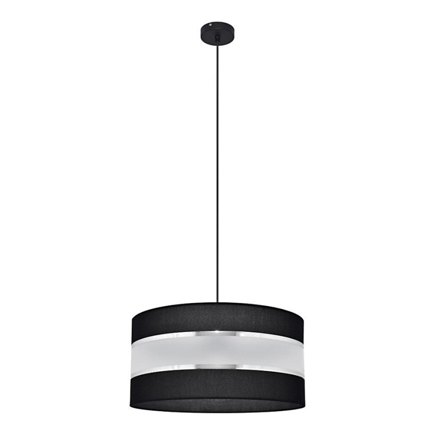 Suspension filaire HELEN 1xE27/15W/230V diam. 40 cm noir/argent