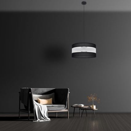 Suspension filaire HELEN 1xE27/15W/230V diam. 40 cm noir/argent