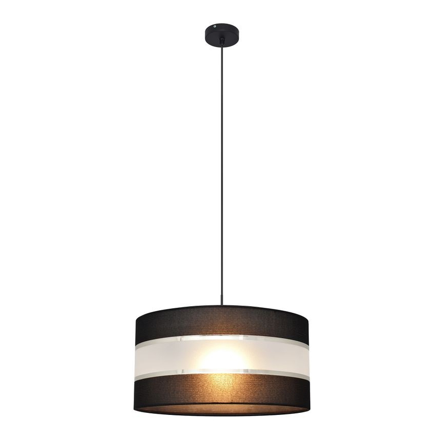 Suspension filaire HELEN 1xE27/15W/230V diam. 40 cm noir/argent