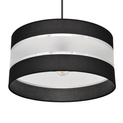 Suspension filaire HELEN 1xE27/15W/230V diam. 40 cm noir/argent