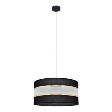 Suspension filaire HELEN 1xE27/15W/230V diam. 40 cm noir/doré