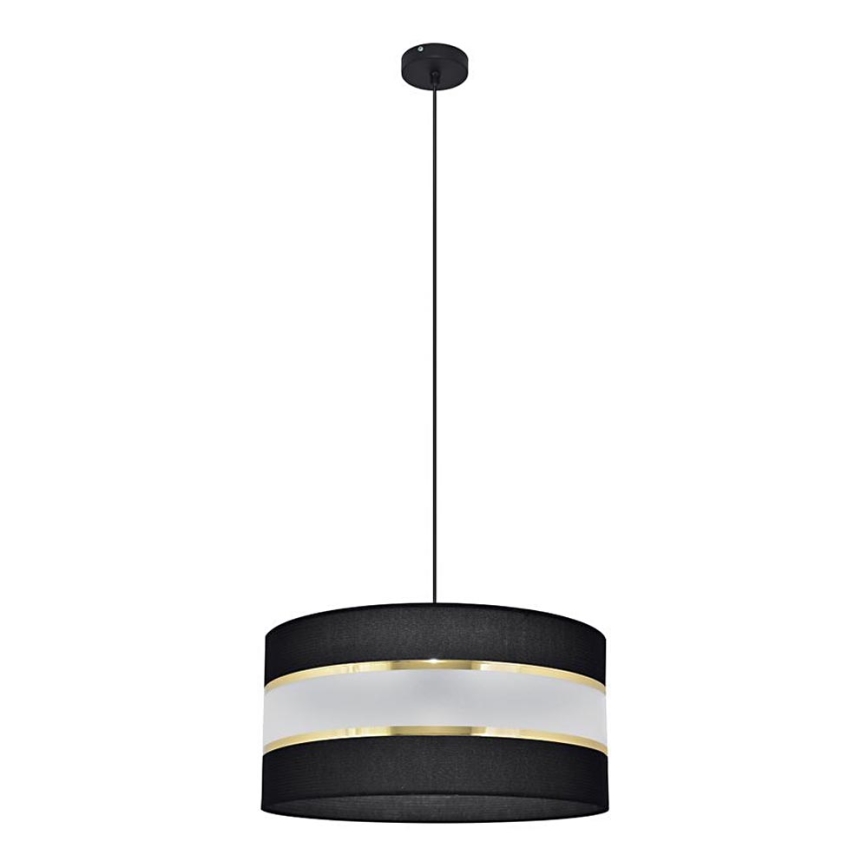 Suspension filaire HELEN 1xE27/15W/230V diam. 40 cm noir/doré