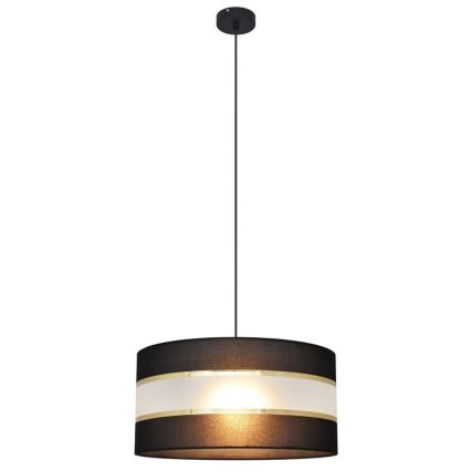 Suspension filaire HELEN 1xE27/15W/230V diam. 40 cm noir/doré