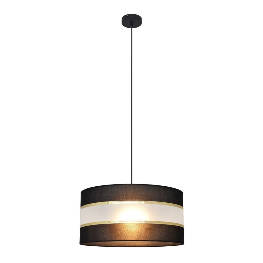 Suspension filaire HELEN 1xE27/15W/230V diam. 40 cm noir/doré