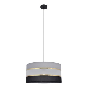 Suspension filaire HELEN 1xE27/15W/230V diam. 40 cm noir/gris/doré