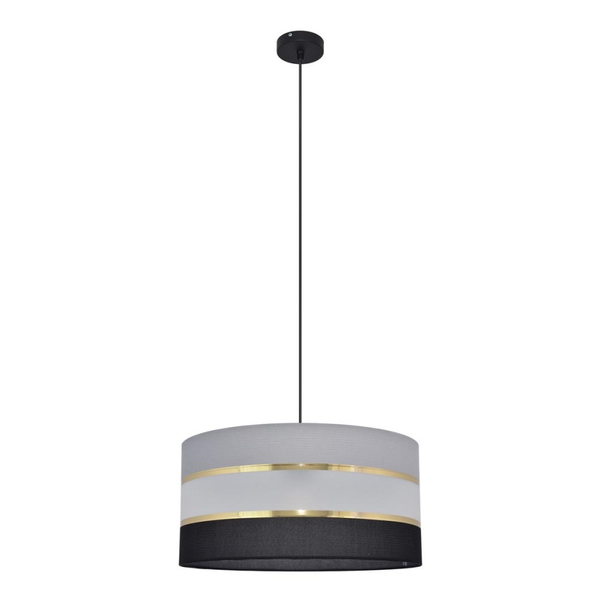 Suspension filaire HELEN 1xE27/15W/230V diam. 40 cm noir/gris/doré