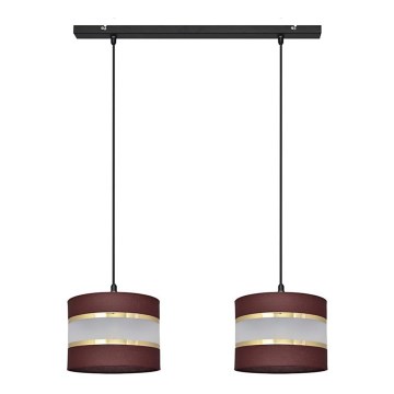 Suspension filaire HELEN 2xE27/15W/230V marron/noir/doré