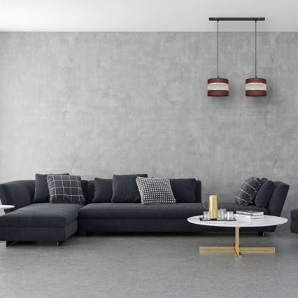 Suspension filaire HELEN 2xE27/15W/230V marron/noir/doré