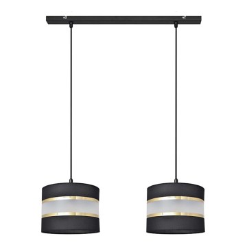 Suspension filaire HELEN 2xE27/15W/230V noir/doré