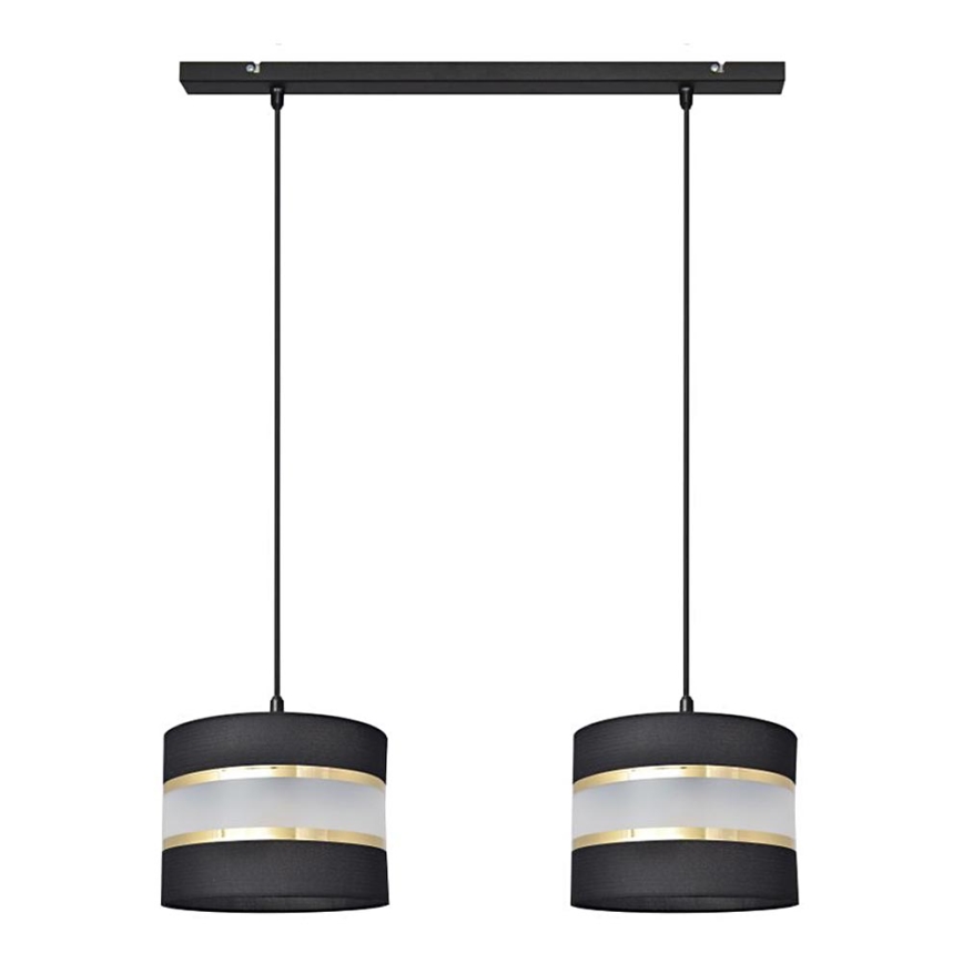 Suspension filaire HELEN 2xE27/15W/230V noir/doré