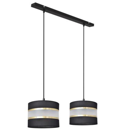 Suspension filaire HELEN 2xE27/15W/230V noir/doré