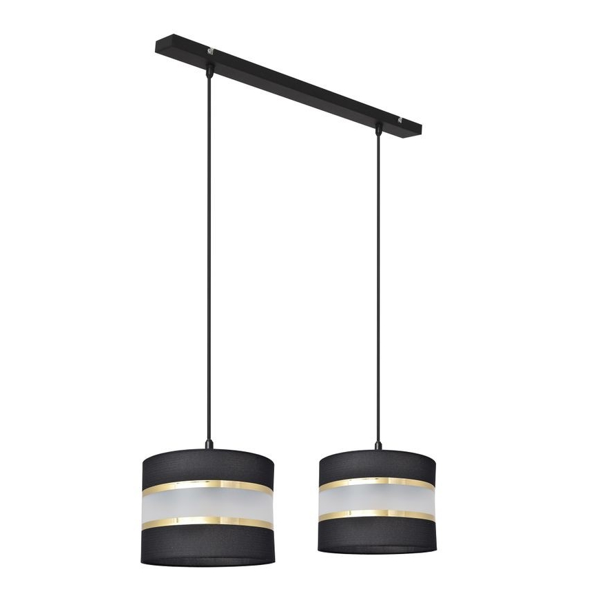 Suspension filaire HELEN 2xE27/15W/230V noir/doré