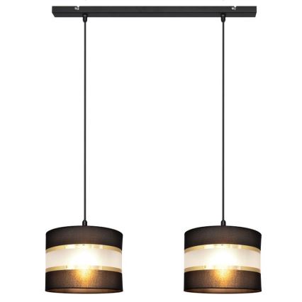 Suspension filaire HELEN 2xE27/15W/230V noir/doré