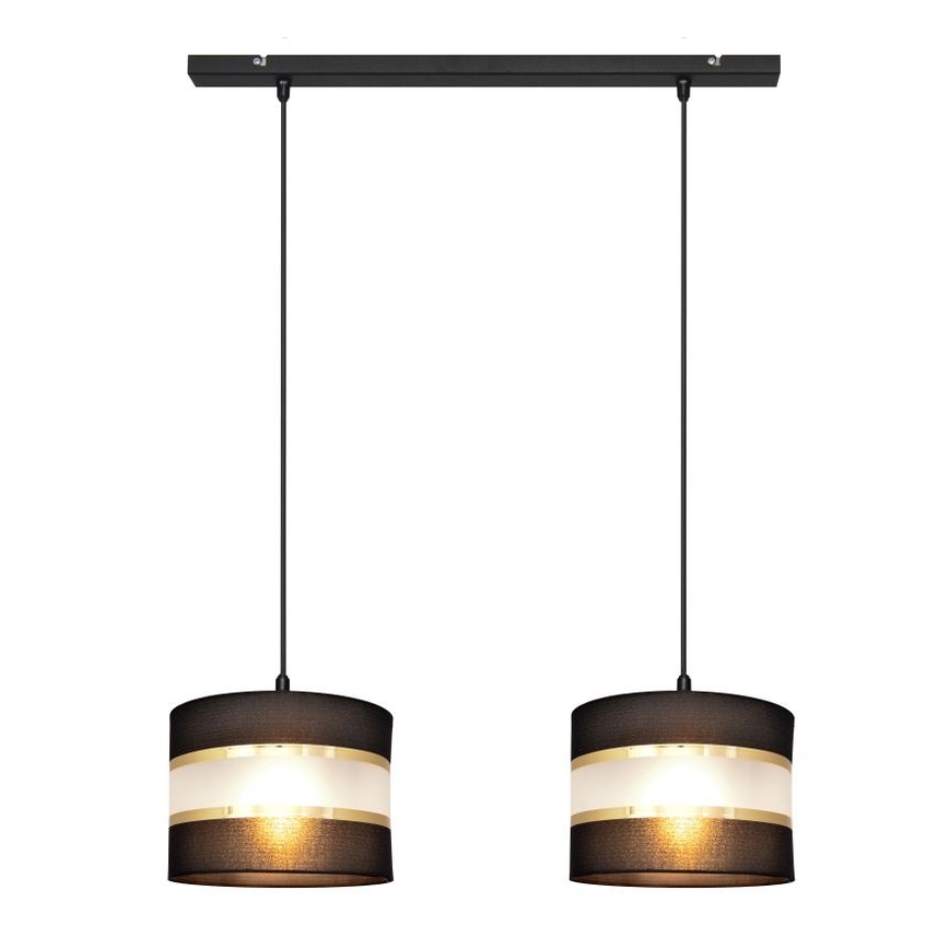 Suspension filaire HELEN 2xE27/15W/230V noir/doré