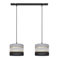 Suspension filaire HELEN 2xE27/15W/230V noir/gris/doré