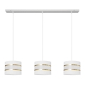 Suspension filaire HELEN 3xE27/15W/230V blanc/doré