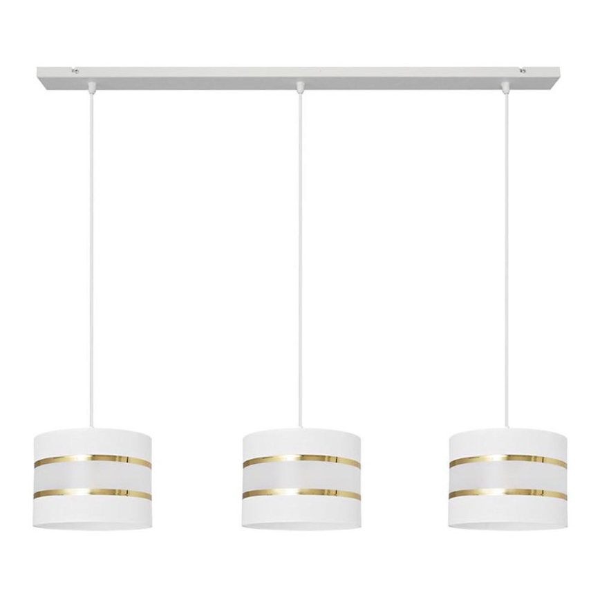 Suspension filaire HELEN 3xE27/15W/230V blanc/doré