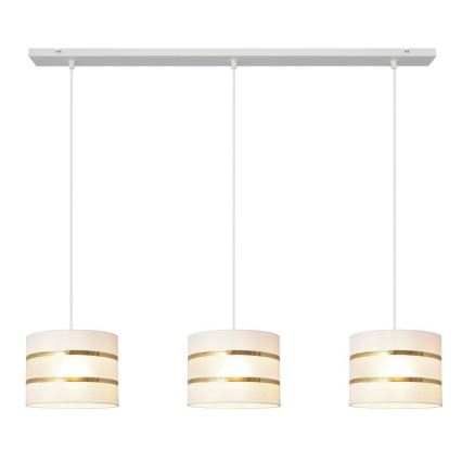 Suspension filaire HELEN 3xE27/15W/230V blanc/doré