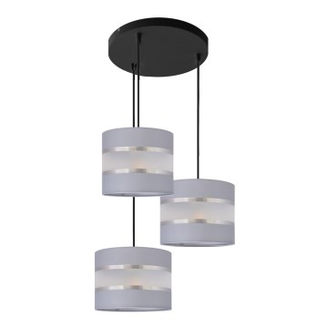 Suspension filaire HELEN 3xE27/15W/230V gris/noir