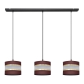 Suspension filaire HELEN 3xE27/15W/230V marron/noir/doré