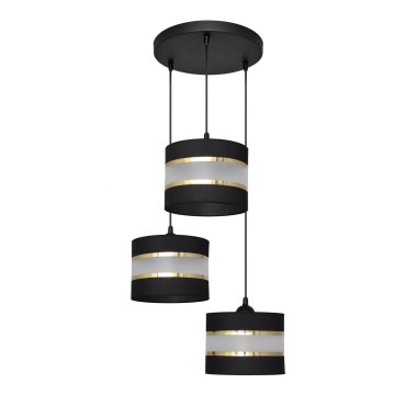 Suspension filaire HELEN 3xE27/15W/230V noir/doré