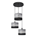 Suspension filaire HELEN 3xE27/15W/230V noir/gris/argent