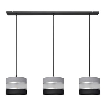 Suspension filaire HELEN 3xE27/15W/230V noir/gris/argent