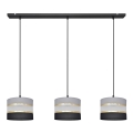 Suspension filaire HELEN 3xE27/15W/230V noir/gris/doré