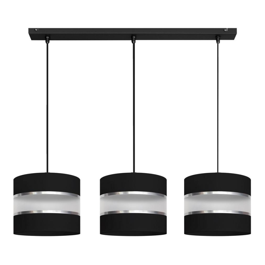 Suspension filaire HELEN 3xE27/15W/230V noire