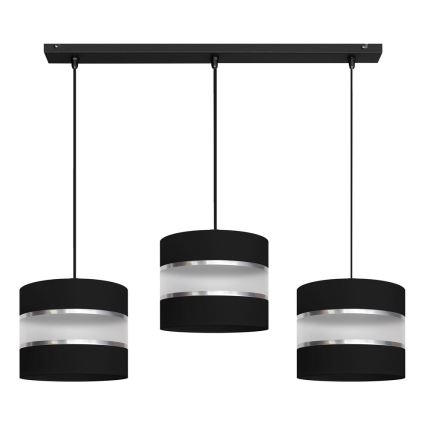 Suspension filaire HELEN 3xE27/15W/230V noire