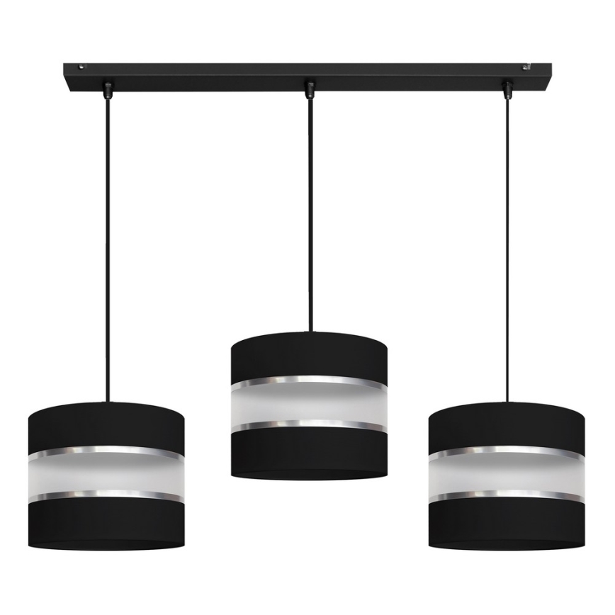 Suspension filaire HELEN 3xE27/15W/230V noire